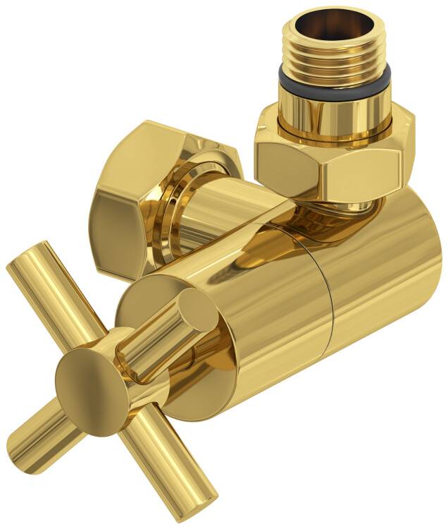 Вентиль Сунержа 3D G 1/2 НР х G 3/4 НГ правый крест золото 03-1411-1234