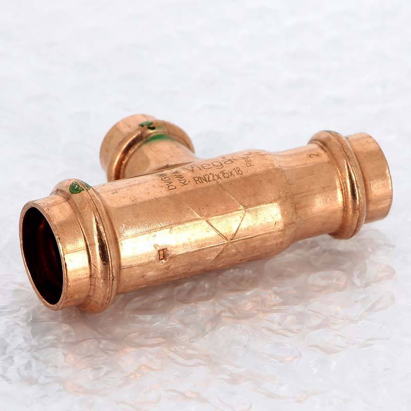 Тройник пресс медный Viega Profipress 22x15x18 мм 315078