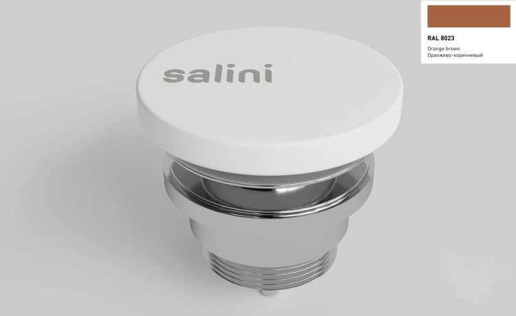 Донный клапан Salini для раковины незапираемый цвет RAL 8023 166302MFRAL8023