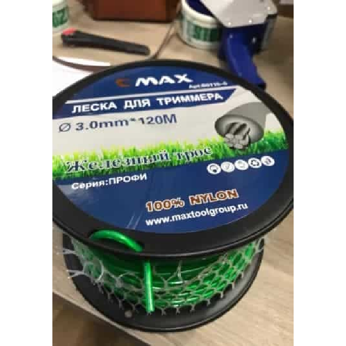 Леска для триммера Maxtool 3.0 мм x 120 м стальной трос в нейлоне B0115-5
