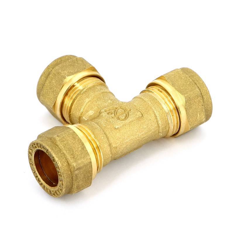 Тройник обжимной латунный Tiemme 12 мм 1000050