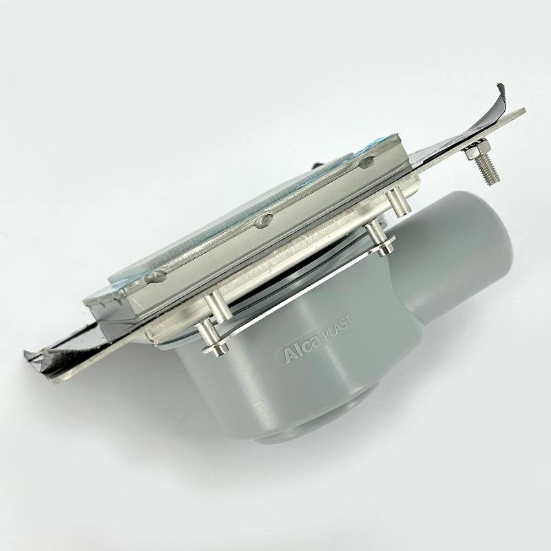 Трап Alcadrain 130х130 мм горизонтальный выпуск без решетки гидрозатвор APV120