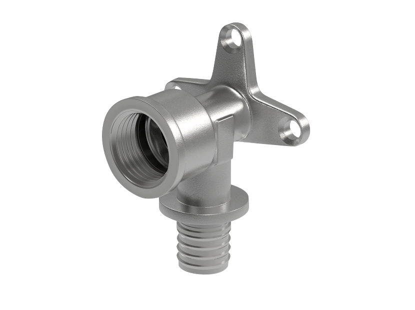 Уголок аксиальный Royal Thermo 16x1/2 ВР с настенным креплением латунь 1040920