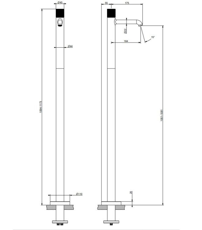 Смеситель для раковины Gessi Habito Diamantato напольный цвет Brushed Brass PVD 70695727