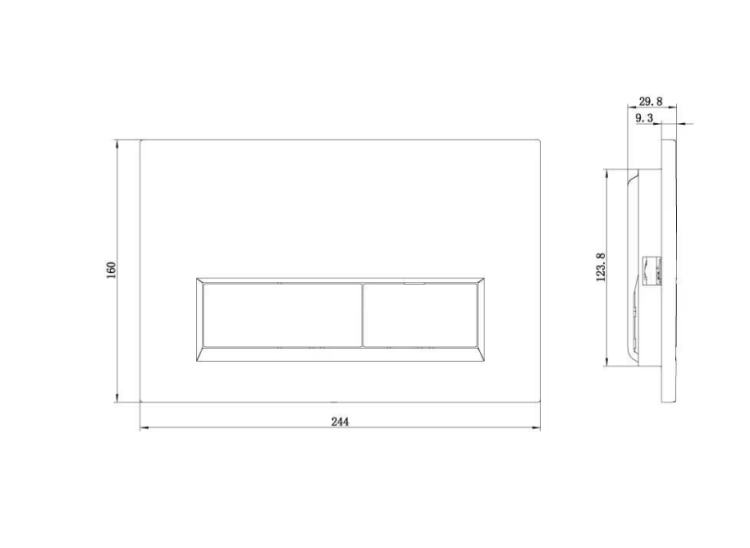 Клавиша смыва Kludi UNIFIX для Geberit Sigma 244х160 мм цвет черный матовый 32PP0139
