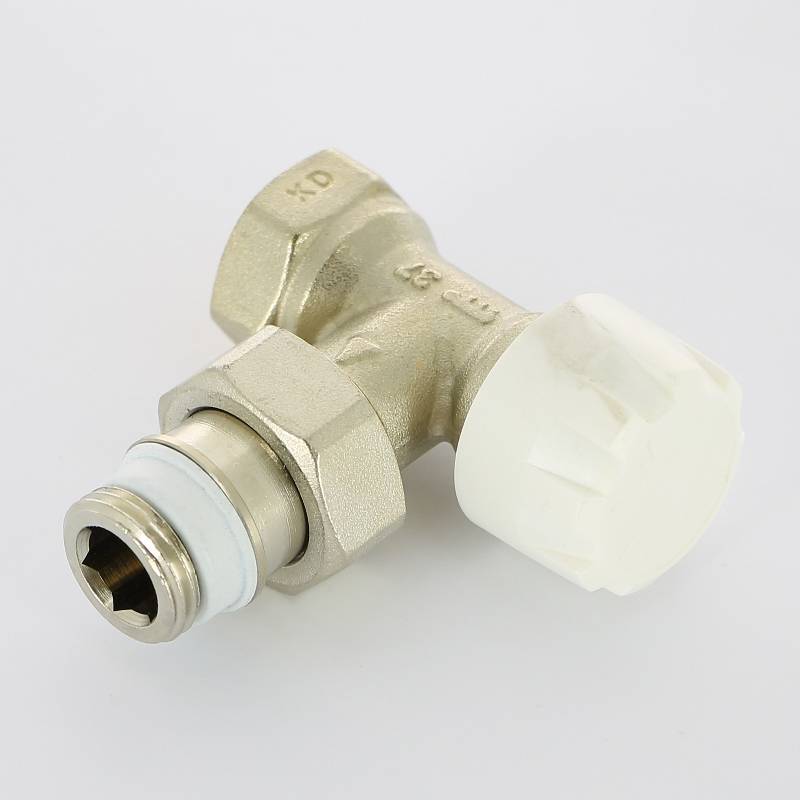 Вентиль термостатический Simplex угловой 1/2 с преднастройкой никель F34004