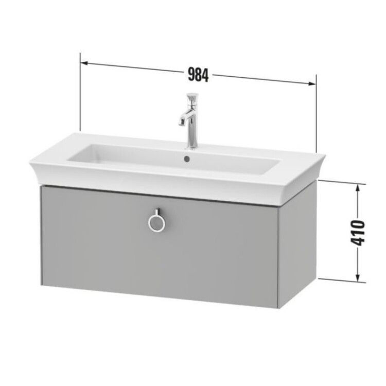 Тумба под раковину Duravit White Tulip 984x458x410 мм подвесная 1 ящик белый шелковисто-матовый WT425203636
