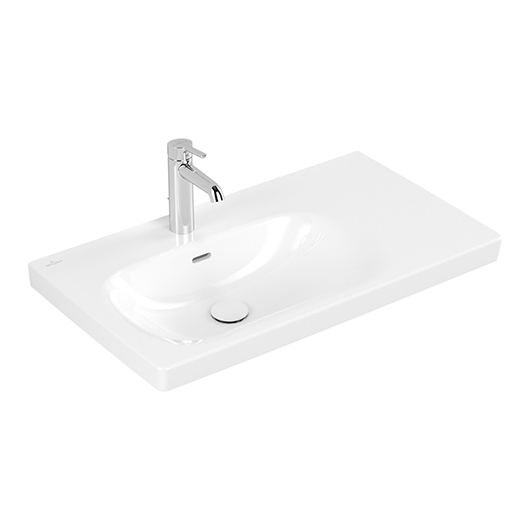 Раковина, Villeroy Boch, Skyla, шгв 800-460-160, отверстия для смесителя-1 сквозное, 2 промаркированных, цвет-альпийский белый