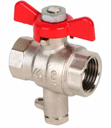 Кран шаровой Högert Technik Premium 1/2 x 9 мм ВВ PN 25 ручка-бабочка для термодатчика BV64904