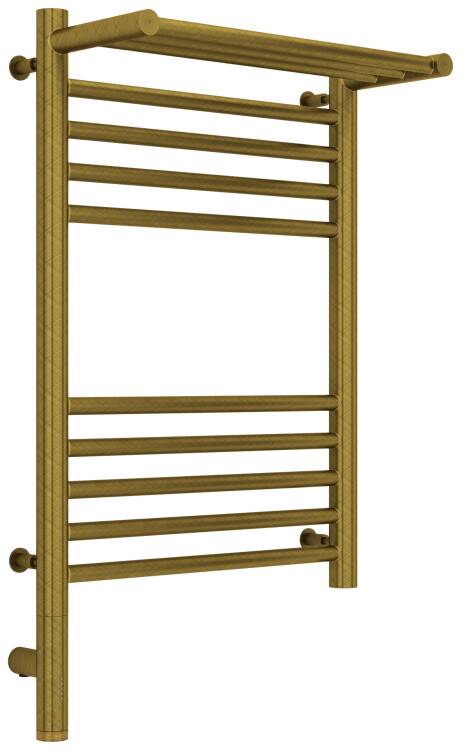 Полотенцесушитель электрический Сунержа Богема 3.0 с 1 полкой 400x600 мм МЭМ нижнее слева состаренная бронза 0558066040