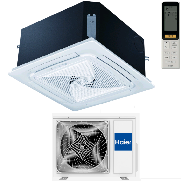 AB25S2SC1FA / 1U25S2SM4FA / PB-700KB, Сплит-система, Haier, Super Match Plus, кассетная, 4-х поточная компакт, с ИК пультом