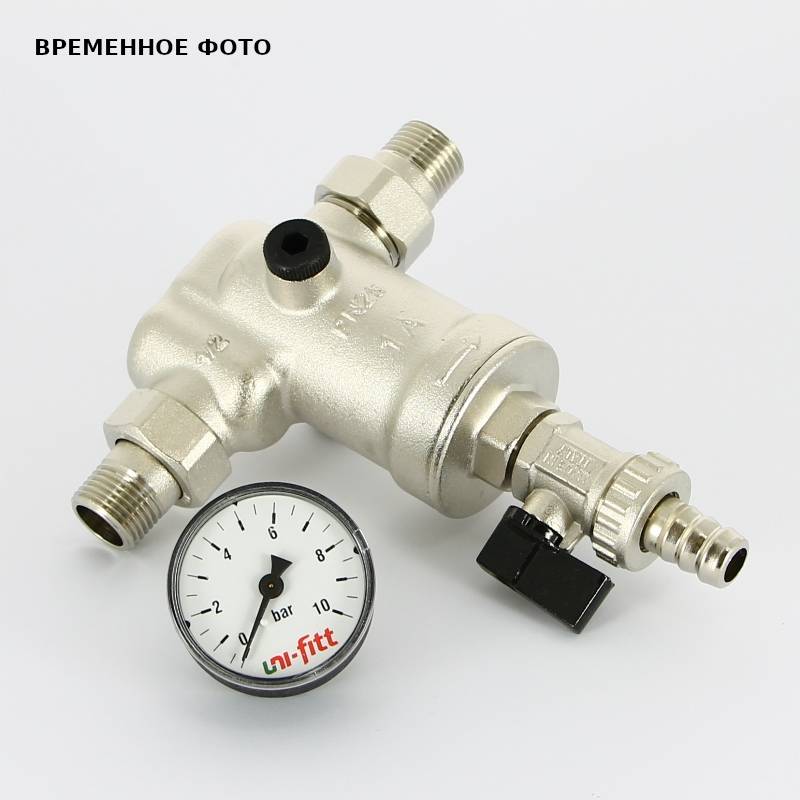 Фильтр промывной Uni-Fitt ВВ 3/4 с отверстиями под 2 манометра 300 мкм 999X0027