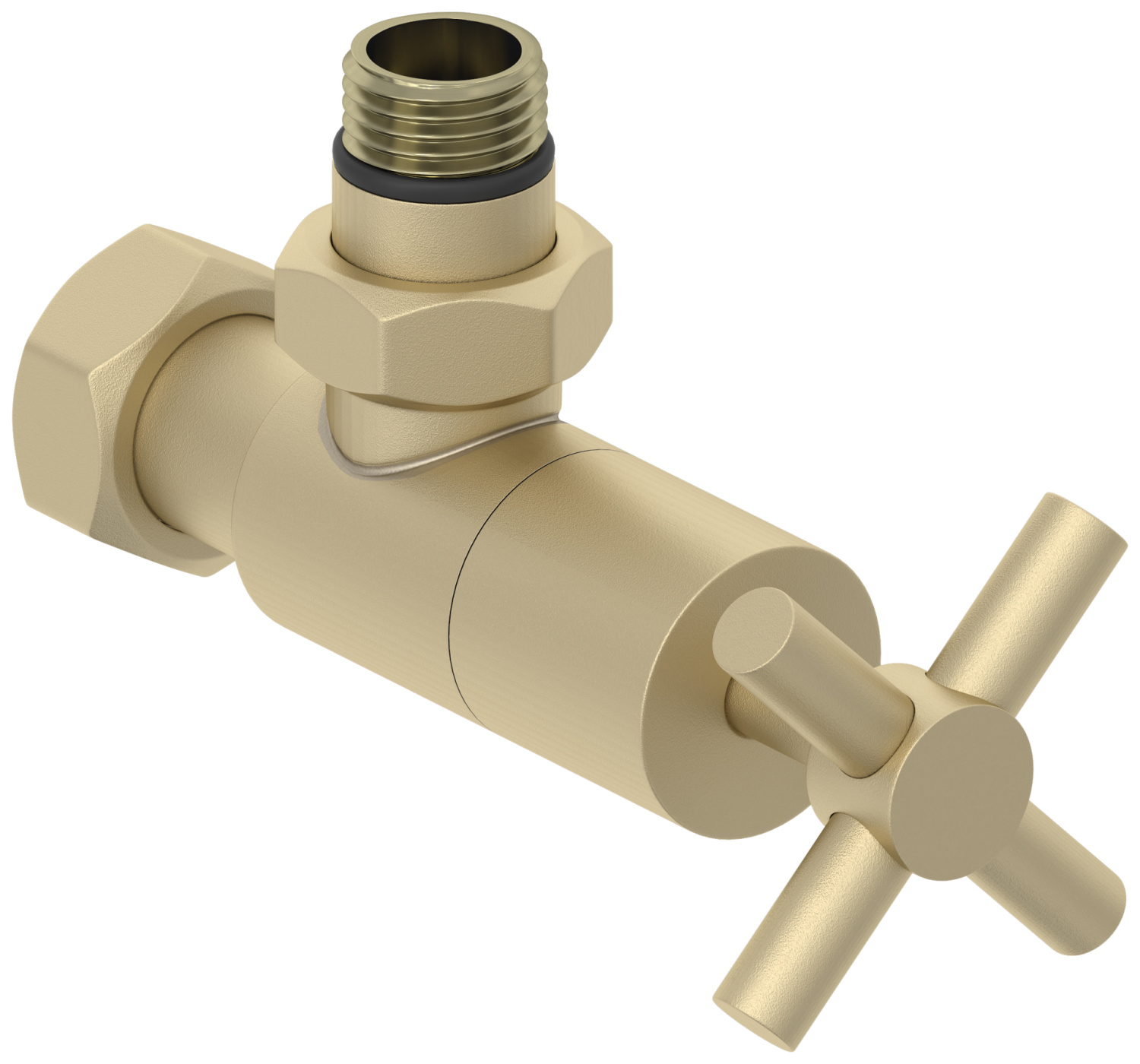 Вентиль регулировки температуры угловой Сунержа Крест G 1/2 HP - G 3/4 НГ шампань матовая 022-1408-1234