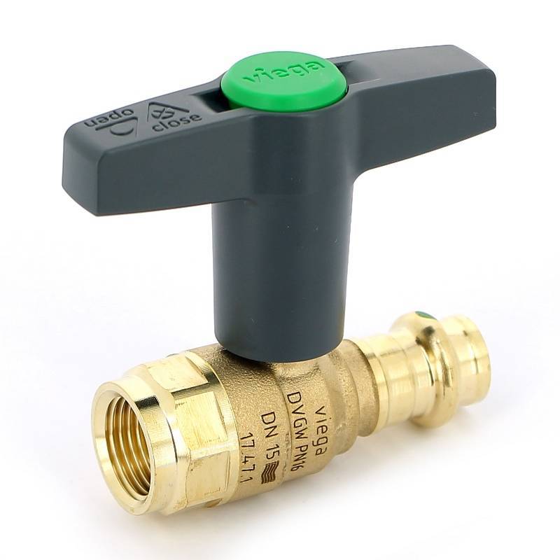 Кран шаровой пресс-В Viega Easytop 15 мм x 1/2 SC-Contur бронза 746759