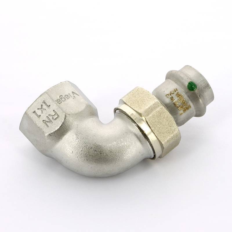 Угол разъемный пресс-В нержавеющая сталь Viega Sanpress Inox 22x1 437336