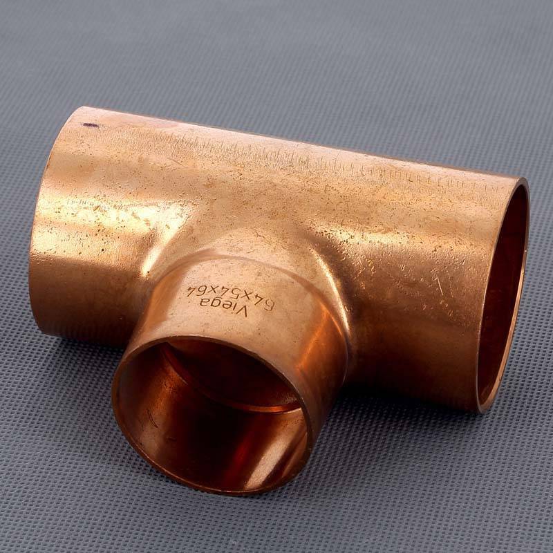 Тройник медный под пайку Viega 64х54х64 мм 595234