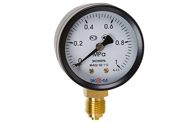 Манометр радиальный Экомера МД02-50 0-1 МПа G1/4 МД0250G1МПаРИ