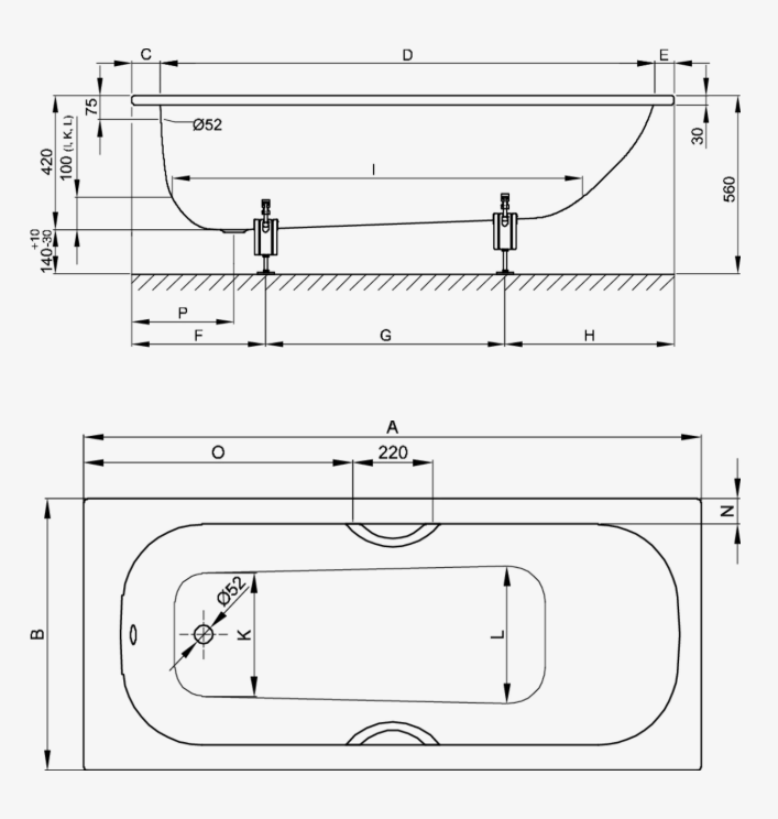 Ванна Bette BetteForm 150x70 см черная 2941-056