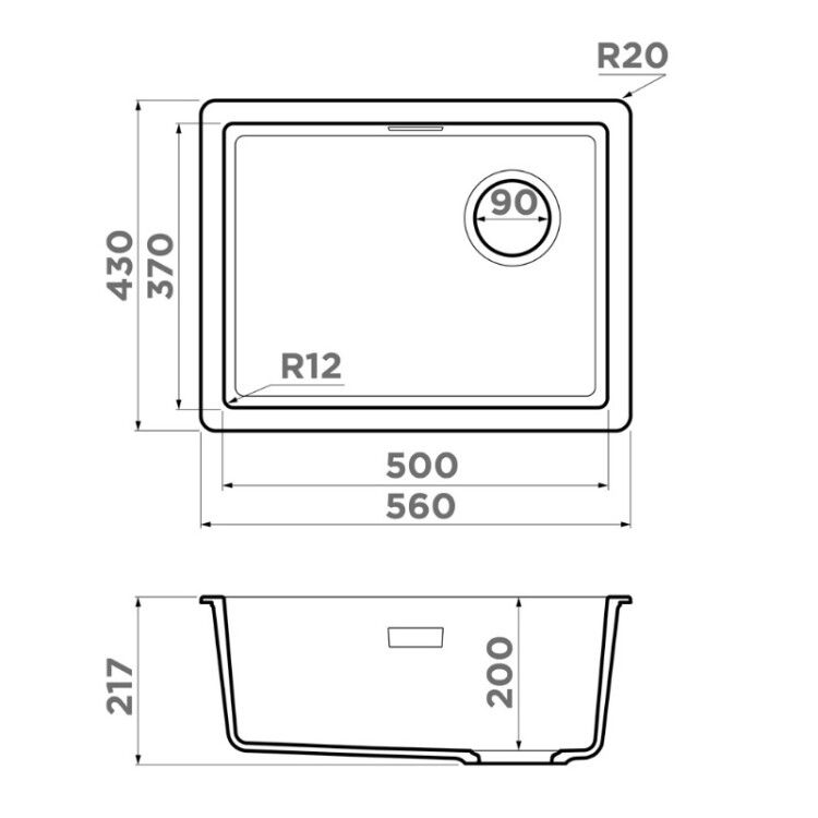 Мойка для кухни OMOIKIRI Kata Side 56-U 560x430 мм espresso 4997586