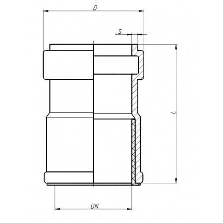 Муфта насадная Ostendorf Skolan Safe SKAM 200 мм PP-MD RAL 7035 338810