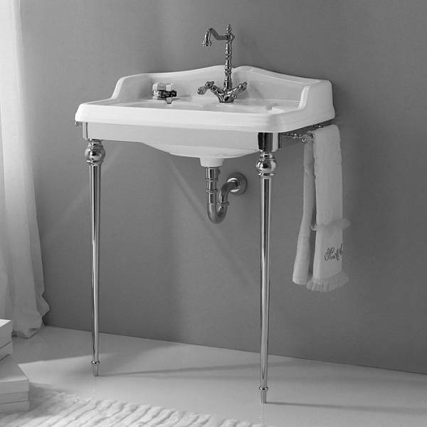 Консоль 3SC Boheme 98х56х104 см с раковиной LA02 сифоном и полотенцедержателем хром BO3090SL