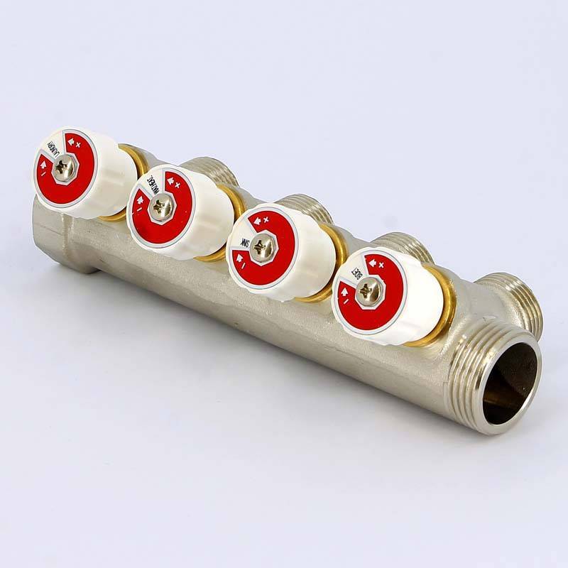 Коллектор никелированный Uni-Fitt 1 НВ 4 выхода 3/4 EK 40 мм 406N4340