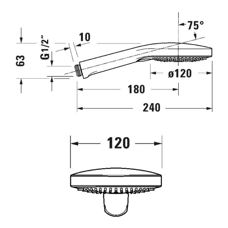 Ручной душ Duravit 120 мм 3 режима черный матовый UV0650017046