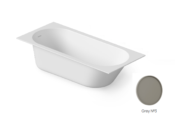 Ванна DEA Design Ease 1700x750x580 мм встраиваемая Solid Surface цвет Grey DD8676 1700 3