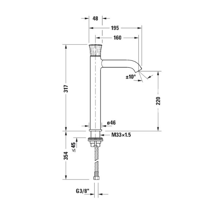 Смеситель для раковины Duravit White Tulip XL хром WT1040002010