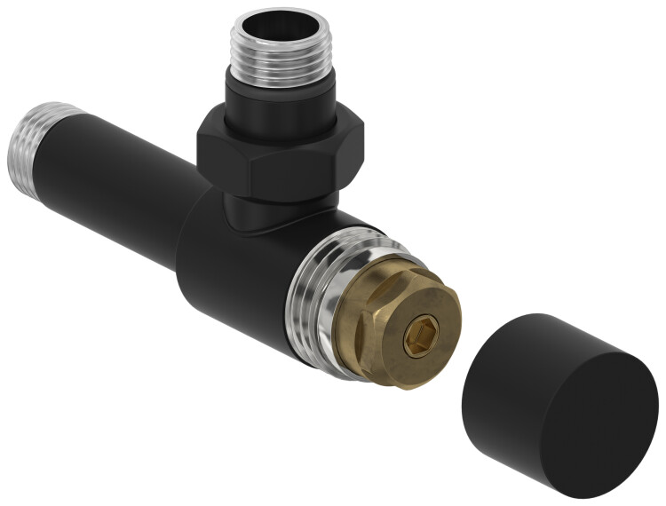 Вентиль угловой Сунержа под шестигранник G 1/2 x G 1/2 черный матовый 3114041212