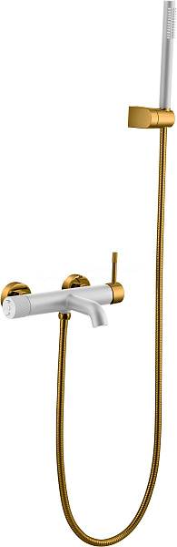Смеситель для ванны Boheme Uno белый матовый / золото матовое 463-WG