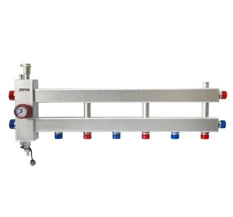 Гидроразделитель из нержавеющей стали с коллектором ZOTA горизонтальный односторонний 4 контура GR4930001214