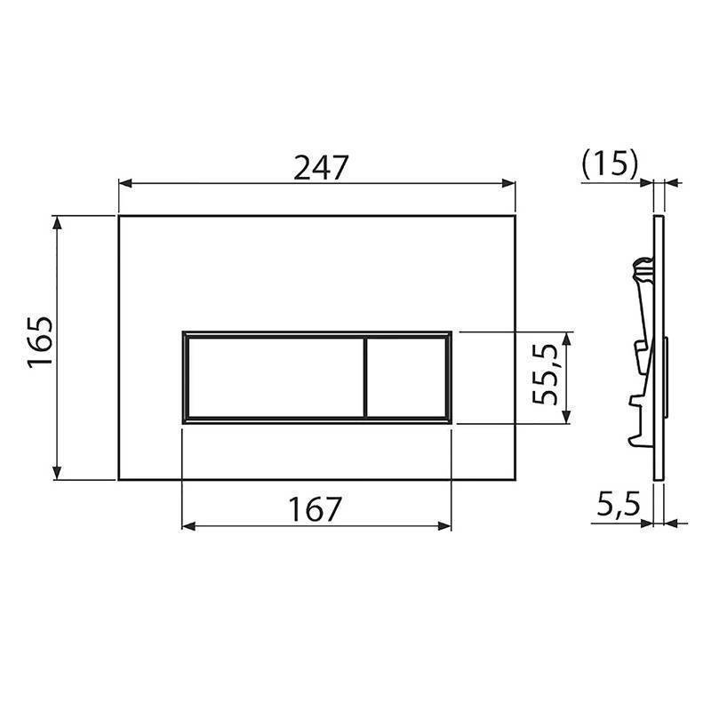 Кнопка смыва Alcaplast M572 матовый хром M572