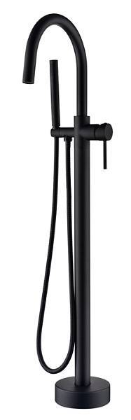 Смеситель напольный для ванны Boheme Uno с душем черный 469-B