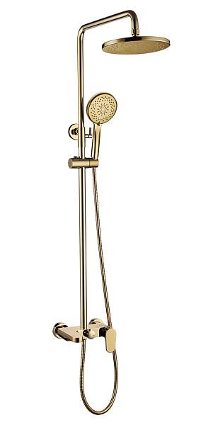 Душевая стойка с верхним душем Boheme Spectre золото глянцевое 458-G