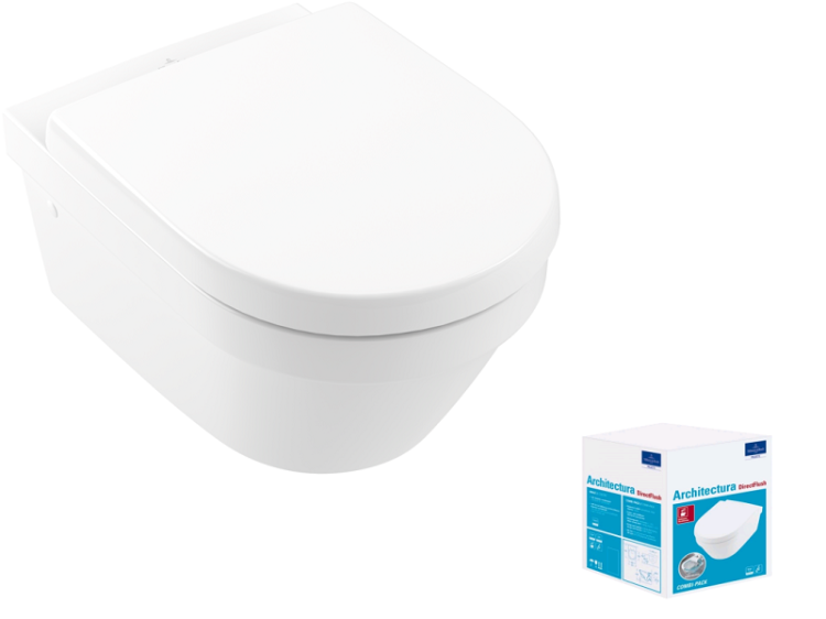 Унитаз подвесной Villeroy & Boch Architectura 370х530х330 мм альпийский белый 4694HR01