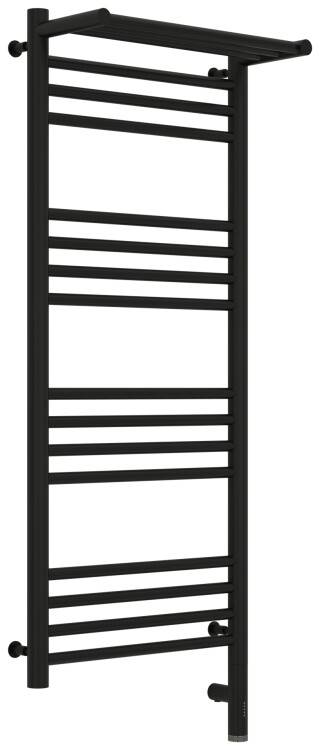 Полотенцесушитель электрический Сунержа Богема 3.0 с полкой 432x1000 мм МЭМ справа черный матовый 3158071040