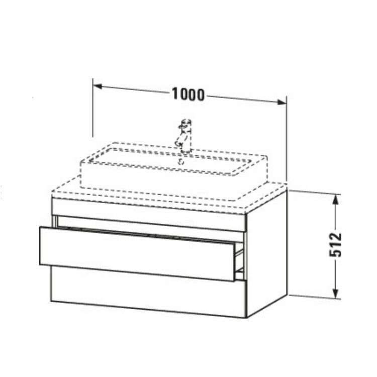 Тумба под раковину Duravit DuraStyle подвесная 1000x548x512 мм цвет графит матовый DS531904949
