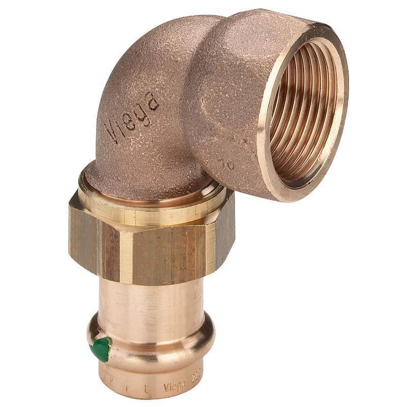 Угольник переходной Viega Sanpress 90° 18х1/2 пресс-В разъёмное соединение бронза 283469