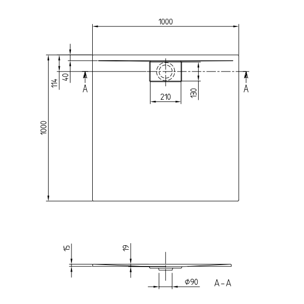 Душевой поддон Villeroy & Boch Architectura 1000x1000 мм альпийский белый UDA1010ARA115V01