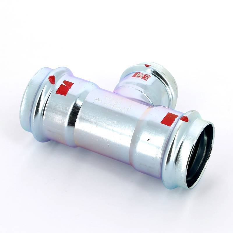 Тройник пресс Viega Prestabo 42х35х42 мм оцинкованная сталь 558802