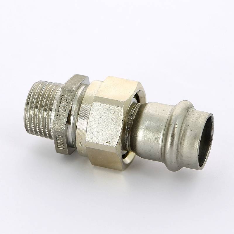 Муфта разъемная Viega Sanpress Inox 18x1/2 пресс-НР нержавеющая сталь 438272