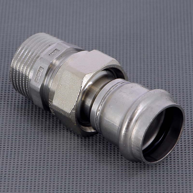 Муфта разъемная Viega Sanpress Inox 28x1 пресс-НР нержавеющая сталь 438333