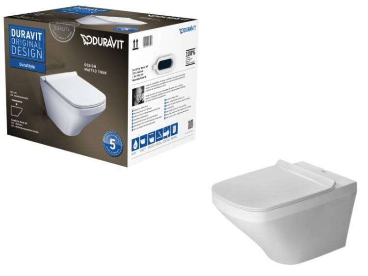 Унитаз подвесной Duravit DuraStyle 370x540x345 мм безободковый с сиденьем 45520900A1