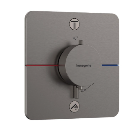 Термостат для душа Hansgrohe ShowerSelect Comfort Q встраиваемый на 2 потребителя хром черный 15583340