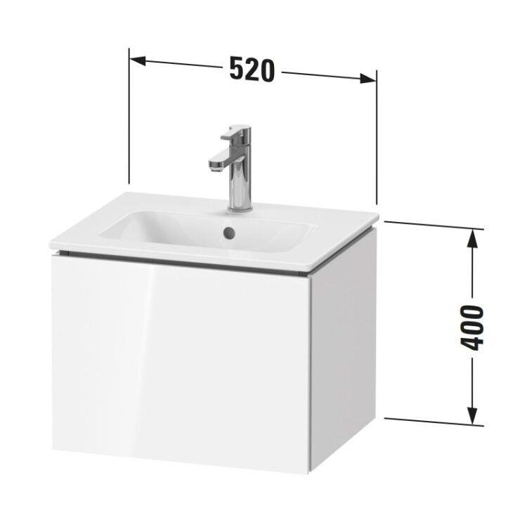 Тумба под раковину Duravit L-Cube 520x391x400 мм подвесная белый LC611802222