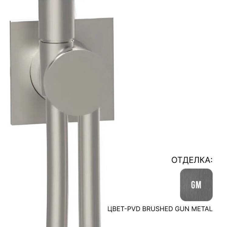 Шланговое подсоединение Almar Showers Accessories с держателем и шлангом оружейная сталь PVD E192001GM
