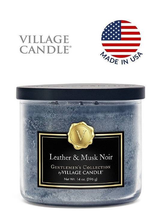 Ароматическая свеча Village Candle Leather & Musk Noir чаша 396 г 10228