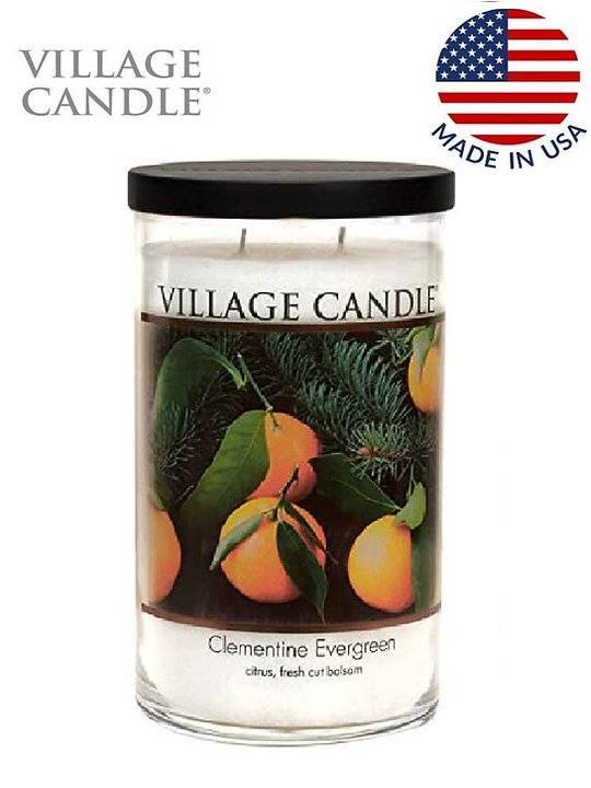 Ароматическая свеча Village Candle Evergreen Clementine Вечнозеленый клементин 538 г 10071