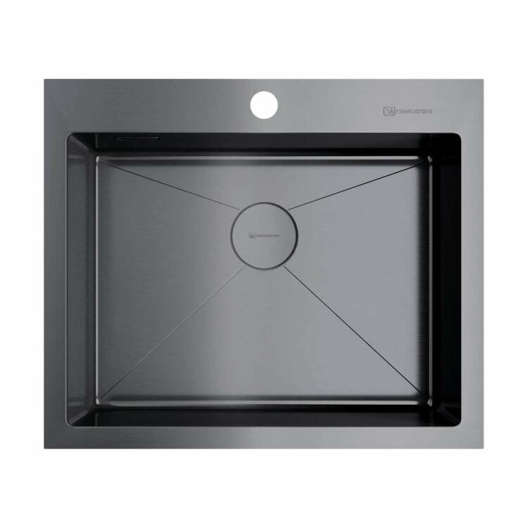 Мойка кухонная OMOIKIRI Akisame 59-GM 590x510 мм вороненая сталь 4973096